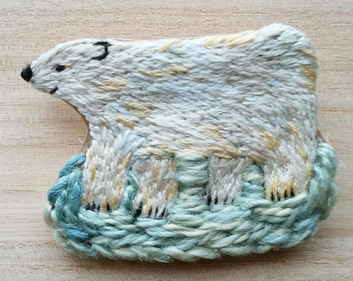 シロクマ　手刺繍　polarbear